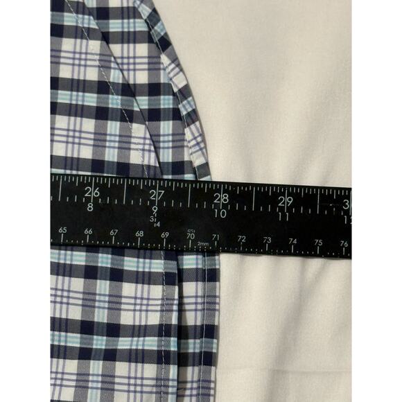 Peter Millar Shirt Men’s Small Plaid Button Down Stretch Performance Casual Blue - Picture 7 of 9